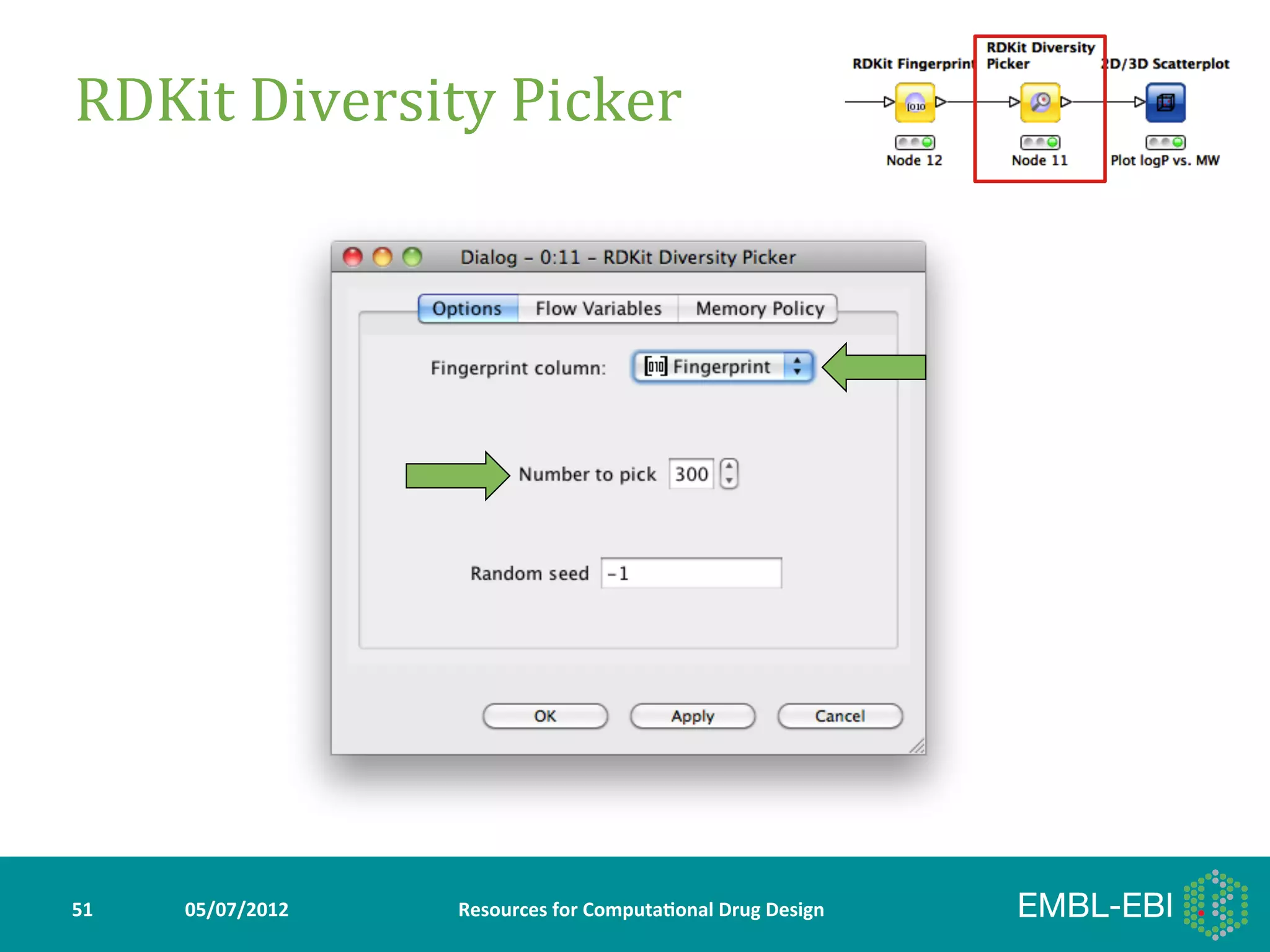 RDKit	
  Diversity	
  Picker	
  




51	
     05/07/2012	
     Resources	
  for	
  Computa5onal	
  Drug	
  Design	
  
 