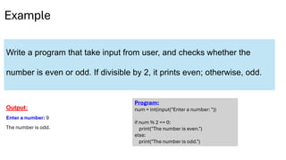 Conditional Statements and Loops in python | PDF