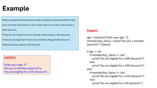 Conditional Statements and Loops in python | PDF