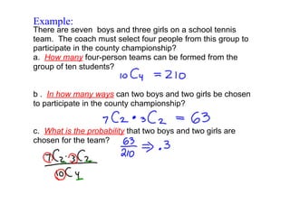 Probability Combination Examples Day 14-4: Probability with Permutations & Combinations | PDF