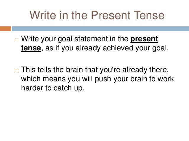 how to write a goal statement for work