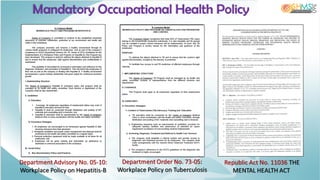 Mandatory Occupational Health Policy
 