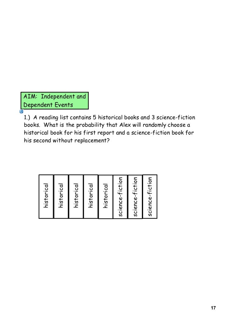 Day 5 independent and dependent events