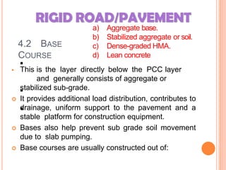Pcc Base Course Factors and Design of Rigid Pavement BTech | PPTX