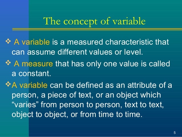 ThDay 5 variables and measurement scales
