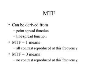 modulation transfer function (MTF) | PPT