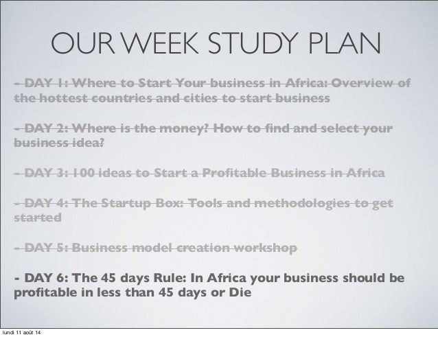 5 day study plan