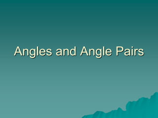 Angles and Angle Pairs 