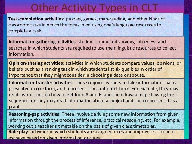 communicative language teaching activities pdf