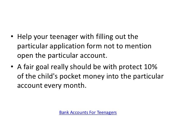 Bank Accounts For Teenagers