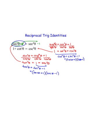 Reciprocal Trig Identities
 