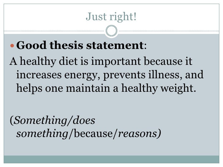 thesis statement about healthy eating habits and lifestyle