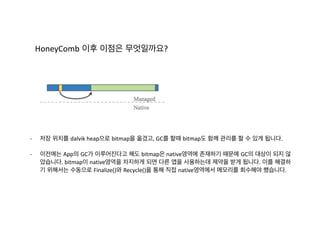 기본적으로 할당하는 방식은 Strong	
  Reference입니다.
Strong	
  
	
   -­‐	
  기본적으로 할당하는 방식을 Strong	
  Reference	
  라고 부릅니다. 
	
   	
   	
  mLauncher	
  =	
  new	
  Launcher(launcher);	
  
	
   -­‐	
  GC과정에서 연결된 객체들을 Mark하고 Mark되지 않은 객체들을 Sweep합니다.	
  	
  
	
   즉 메모리 관리에 프로그래머가 신경쓰지 않습니다.	
  
	
  
 