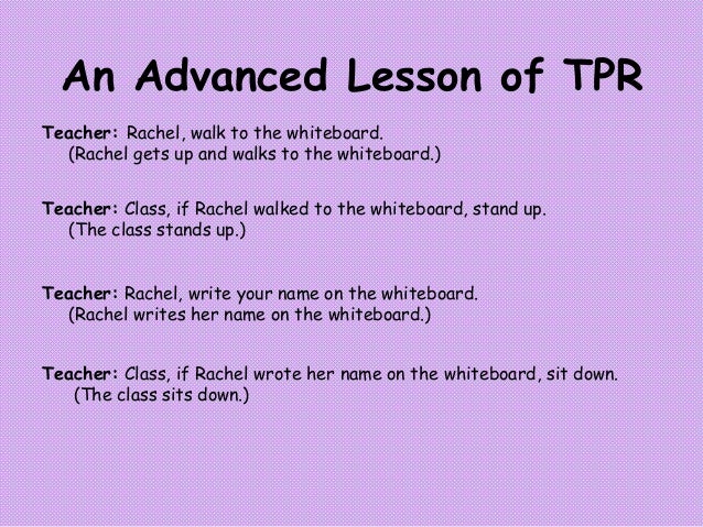 day 7 total physical response tpr chart sample
