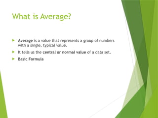 Comprehensive Guide to Averages, Mean, Median, Mode & Age Problems | PPTX