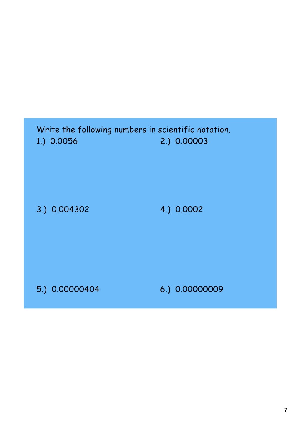 Day 8 scientific notation