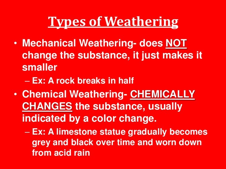 day 8 weathering unconformity mechanical and chemical weathering venn diagram