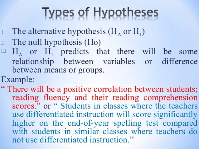 null hypothesis correlation