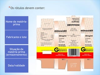 * Os rótulos devem conter:

 