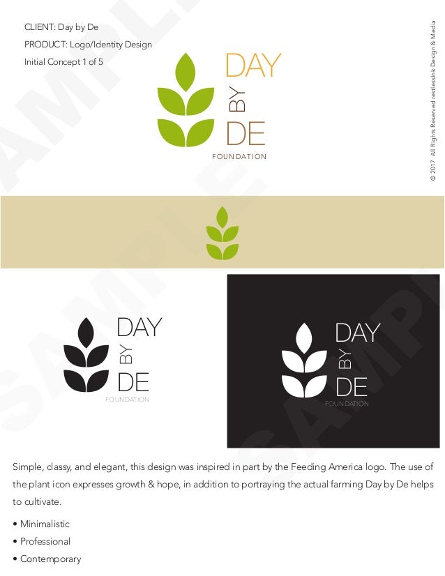 day by de foundation logo identity design initial concepts present logo identity design initial concepts