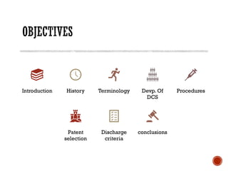 Introduction History Terminology Devp. Of
DCS
Procedures
Patent
selection
Discharge
criteria
conclusions
 