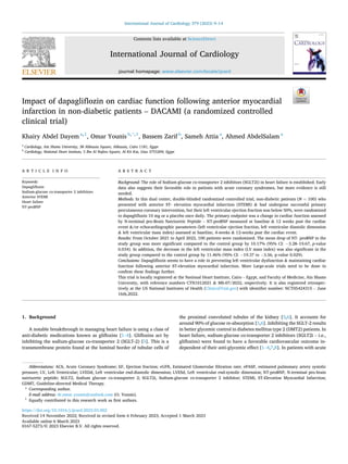 Impact of Dapagliflozin on Cardiac Function Post-Anterior Myocardial ...