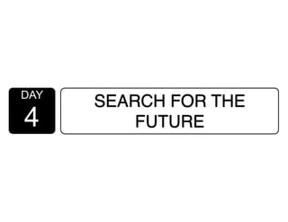DAY
4
SEARCH FOR THE
FUTURE
 