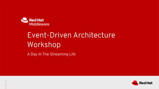 Event-Driven Architecture
Workshop
1
A Day In The Streaming Life
 