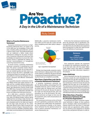 Day In The Life Of A Proactive Maintenance Technician (Dilo) | PDF