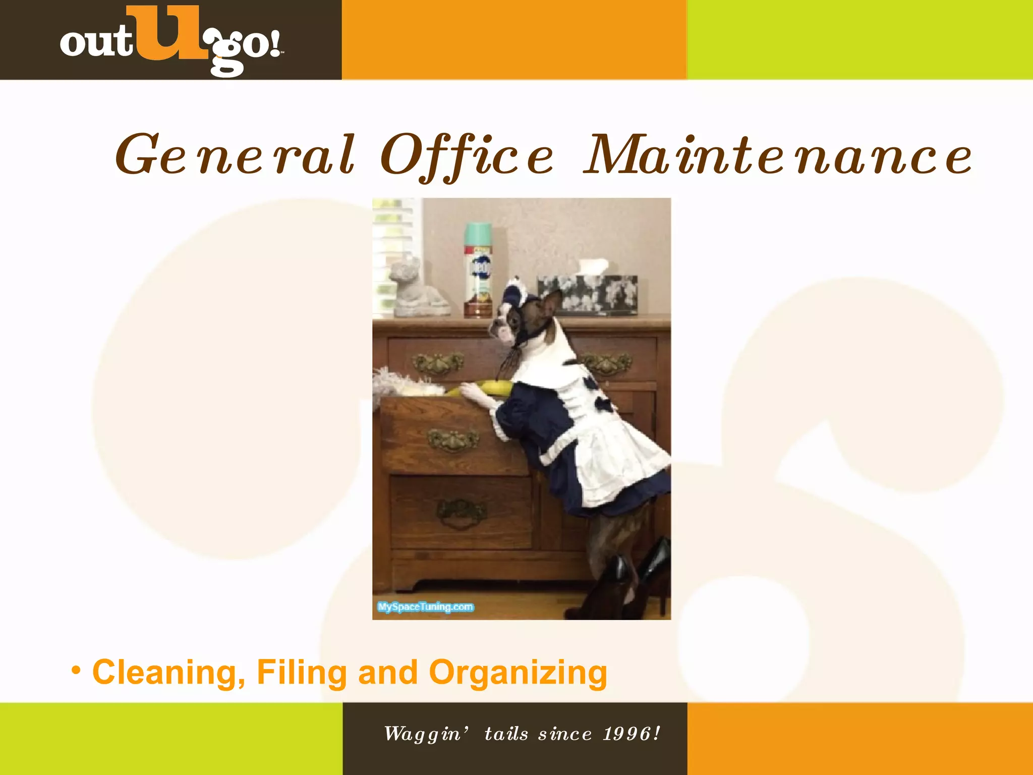 General Office Maintenance Cleaning, Filing and Organizing 