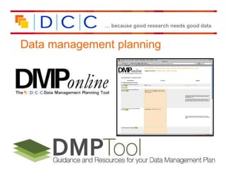 … because good research needs good data



Data management planning




                                                               Funded by:


 Demystifying Research Data, JIBS/RLUK event, SOAS, London, 17 July 2012
 