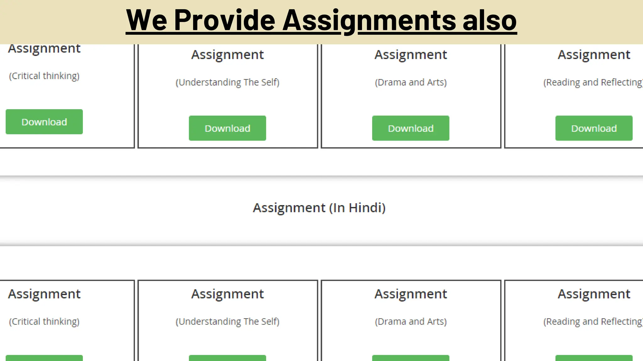 We Provide Assignments also
 
