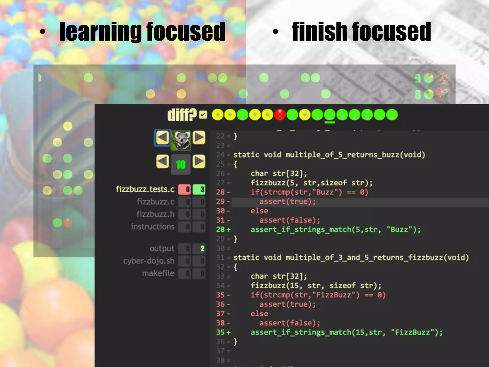 • learning focused • finish focused
 