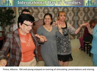 Tirana, Albania: Old and young enjoying an evening of stimulating presentations and sharing

 