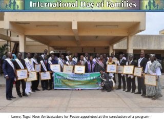 Lome, Togo: New Ambassadors for Peace appointed at the conclusion of a program

 