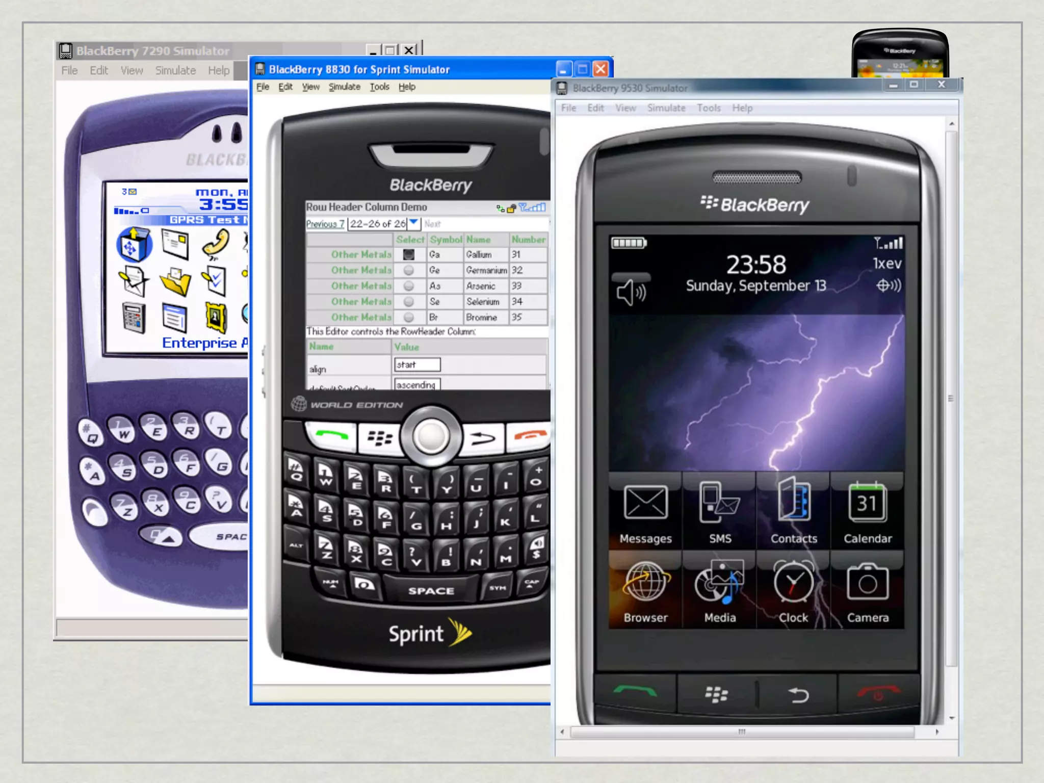 BB Development

Developer Programs

 Eclipse and Visual Studio Plugins

 Rich Set of Emulators
 