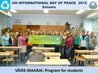 GUAYAQUIL: A program took place in the Simon Bolivar Hall of the
Government of Guayas.
UN INTERNATIONAL DAY OF PEACE 2012
...