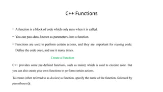 Fundamentals Of Programming II in C++ at MWU | PPTX