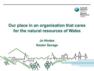 Our place in an organisation that cares
for the natural resources of Wales
Jo Hindes
Kester Savage
 