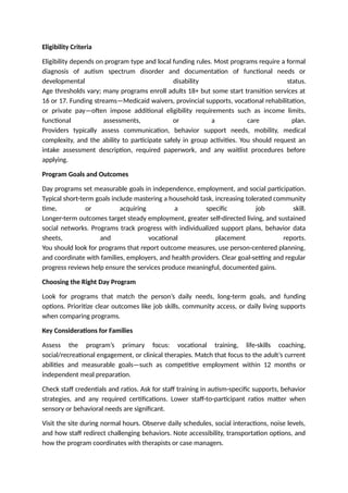 Day Programs for Adults With Autism: Practical Support, Skill Building ...