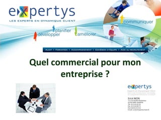 Quel commercial pour mon
       entreprise ?
 
