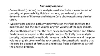 Core Analysis Pdf Days 3d porosity , permeability, fluid saturation | PDF