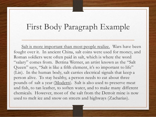 Body paragraphs in research paper