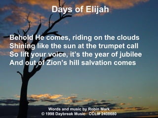 Days Of Elijah lyrics | PPT