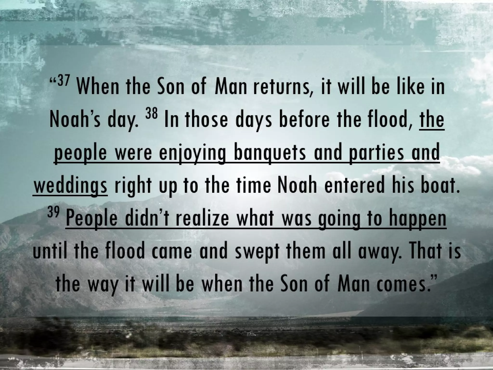 End of Days SERIES | Days of Noah (Matthew 24:37-39)