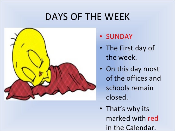 Days of the week