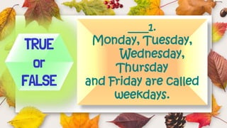 Days of the week | PPTX