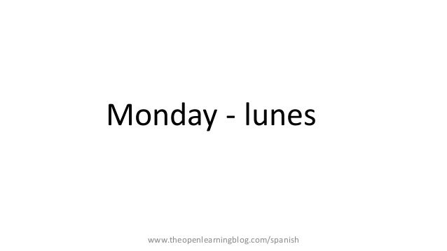 Days Of The Week In Spanish