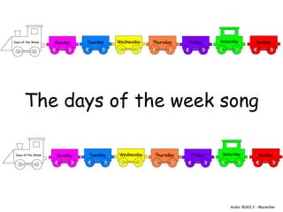 The days of the week song Audio: BUGS 2 - Macmillan 