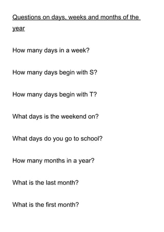 Days weeks months | PDF